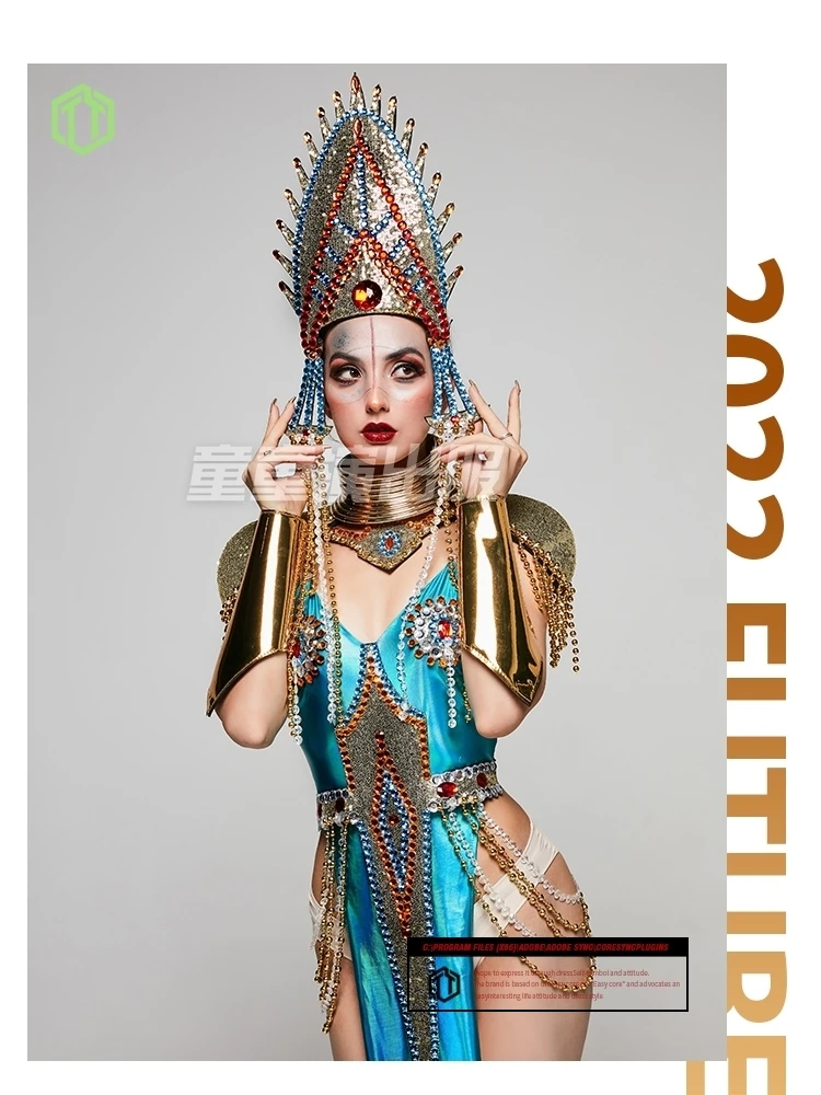 

Original Design Exotic Bar Gogo Performance Costume Female Egyptian Dai Thai Southeast Asian Dancer DS Party Costume