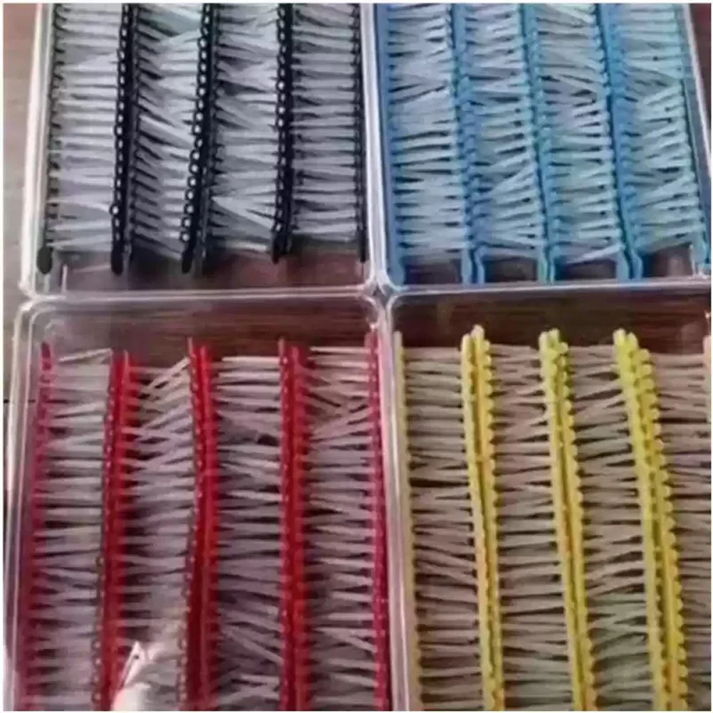 100Pcs Dental Fiber Posts Straight Screw Quartz Glass Fiber Resin Post Root Canal Pile Restorative Orthodontic Filling Materials