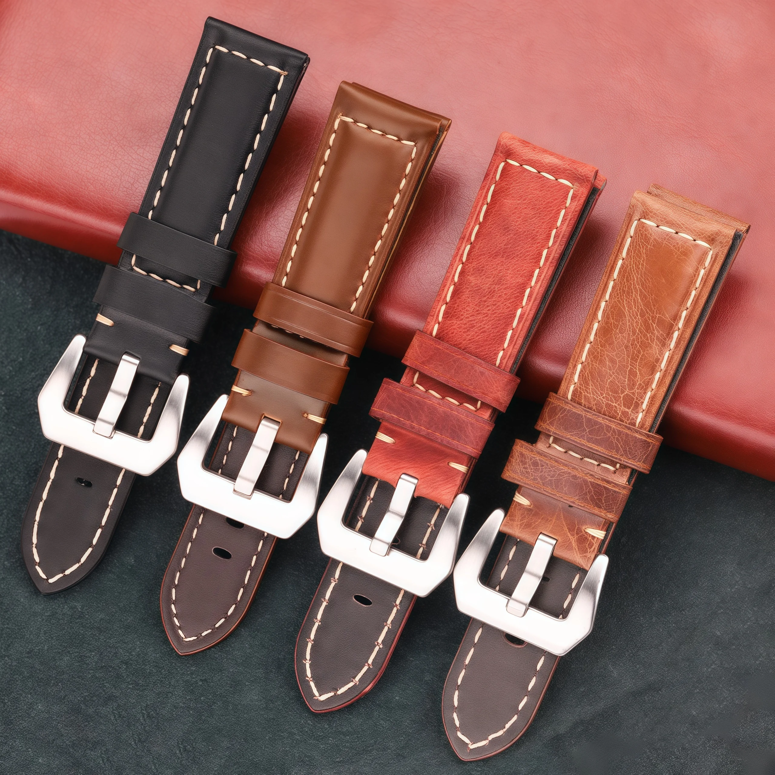 Correa de reloj de cuero genui - Leather Watch Band Men reseña y precio
