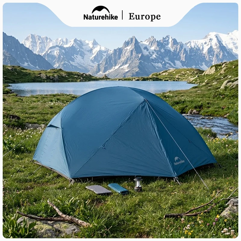Naturehike Mongar Base Campingzelt für 2-3 Personen, Doppelschichtig, Wasserdicht, Windbeständig, Outdoor-Reise- und Wildnis-Rucksackzelt