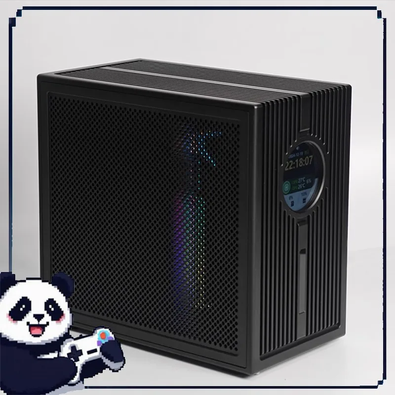 

QF01 ITX Чехол с ЧПУ, полностью алюминиевый мини-чехол Flex1U, полувысота, нож для карты, компьютерный чехол, офисная игра, креативный настольный хост-чехол