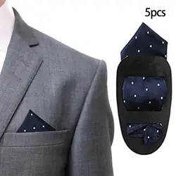 Men's Pocket Square Holder Set for Suits and Jackets - 5 Piece Pack