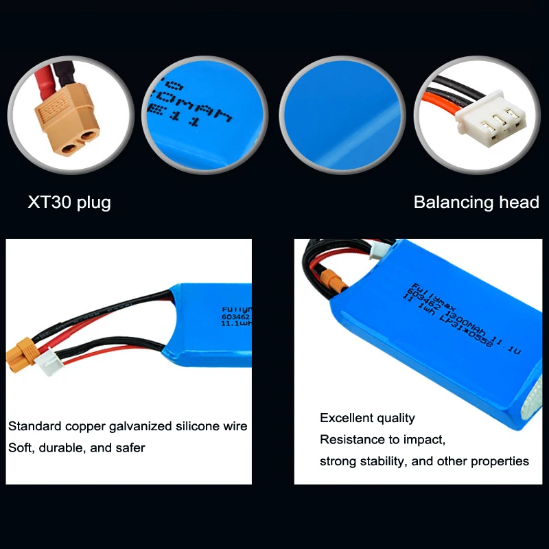 Upgrade 11.1V 1300mAh Lipo Battery For XK X450 FPV RC Airplanes Spare Parts Accessory 1100mAh 11.1V replace Batteries For X450