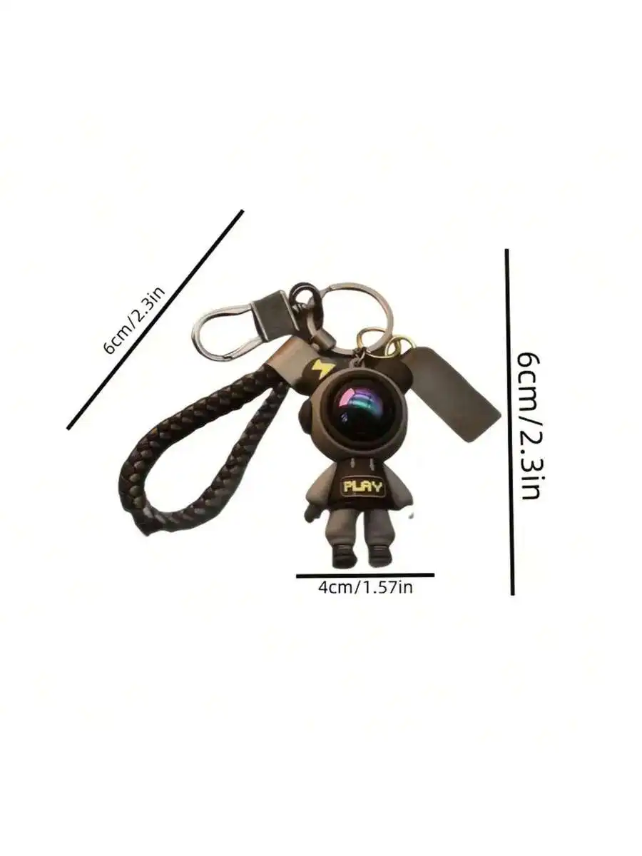 

Large Astronaut Silicone Keychain With Braided Rope Pendant For Adults