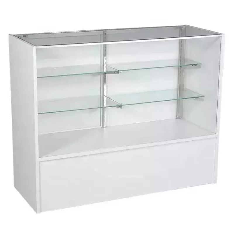 

custom，Full Wooden Showcase With Led Lighting Cheap White Jewellery Glass Counter Tall Products Showcase Display Cases