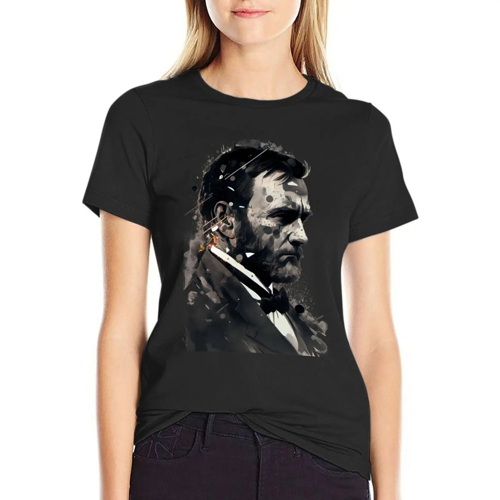 General Ulysses S. Grant watercolor T-Shirt anime clothes aesthetic clothes plus size tops oversized cat shirts for Women