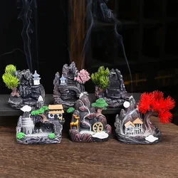 Resin cascade back incense Furnace craft high mountain running water cast oven ornaments home candles Aromattherapy stove incense seat psychotherapy incense seat suitable for boudorir honey friend gift