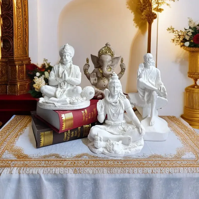 Estatua india de resina Ganesha Shiva Dios Sai Baba de Shirdi escultura Señor Hanuman Buda hindú religioso Fengshui decoración del hogar