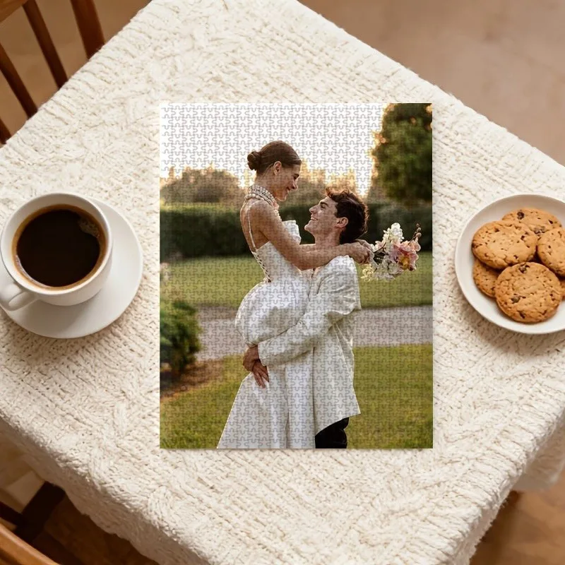 35/300/500/1000pcs Personalized Custom Photo Puzzle Couple Photos DIY Handmade Puzzles Photo Wall Art