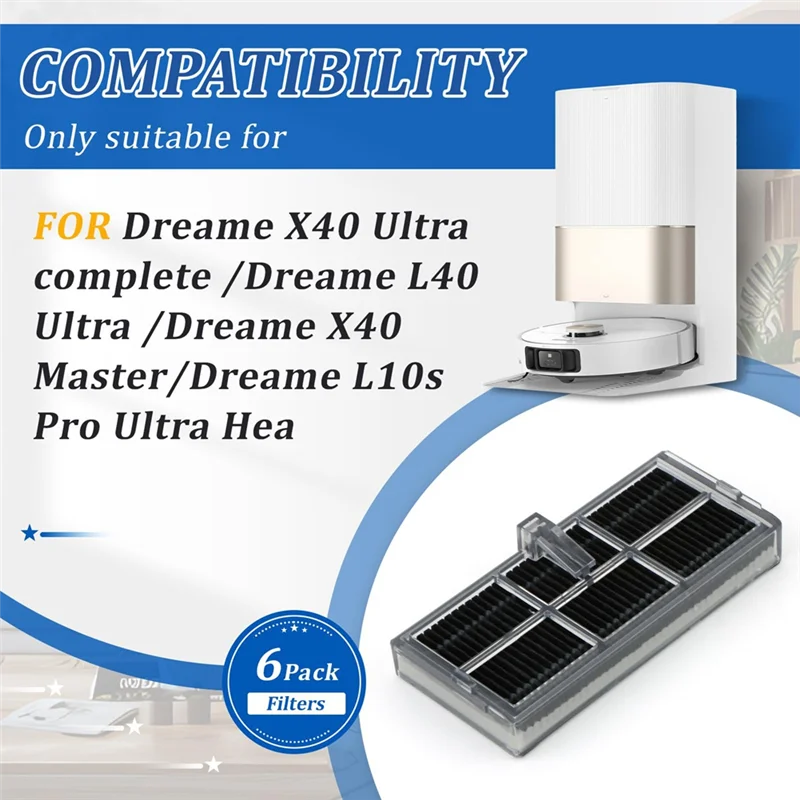 Filtros HEPA de repuesto para aspiradora de AT28 para Dreame X40 Ultra/L10s Pro Ultra Heat/X30 Ultra/X30 Pro Plus, repuesto