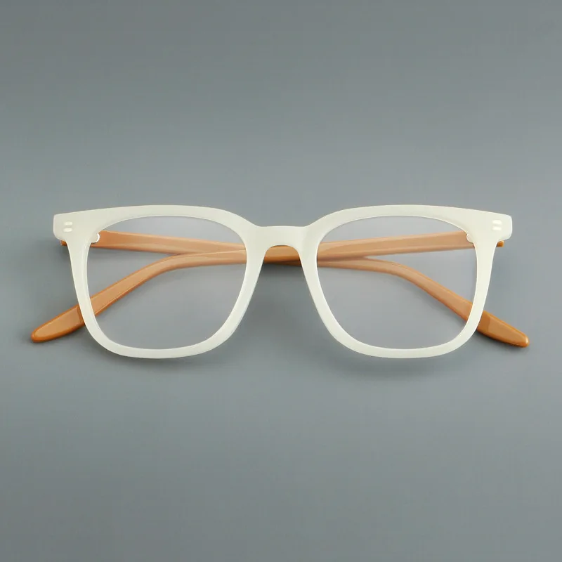 マットライトスモールフェイスアセテートスクエアフロスト眼鏡フレーム男性眼鏡フレーム女性読書近視処方男性-141-ミリメートル