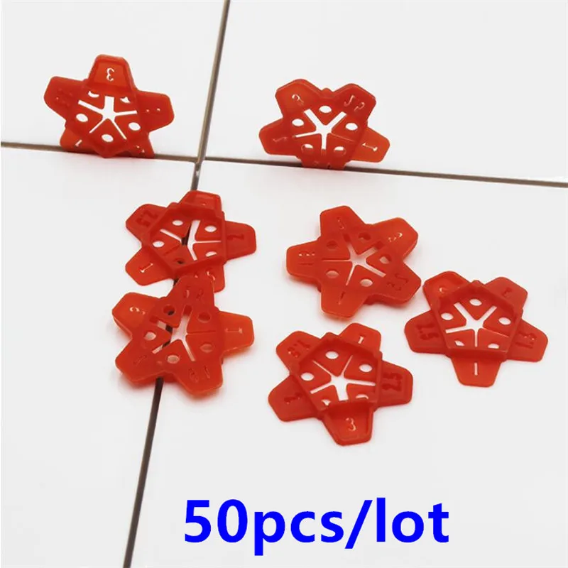 50pcs Reusable Ceramic Tile Leveling System Locator Leveler Level Wedges Tile Spacers for Flooring Wall Tiling ConstructionTool