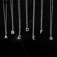 Silver Color Tiny A-Z 26 Alphabet Initial Letters Name Pendant Necklace With Full Shiny Zircon For Girls Best Gift S-N364