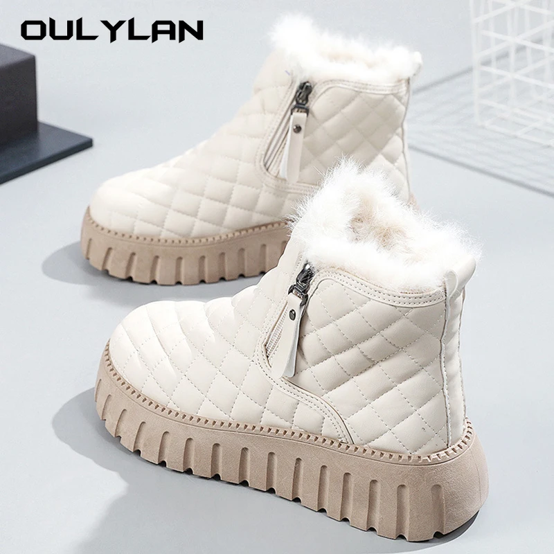 

New Women Snow Boots Warm Comfortable Boots for Women Cotton Short Boots Platform Side Chain Ladies Boots Winter Women’s Shoes