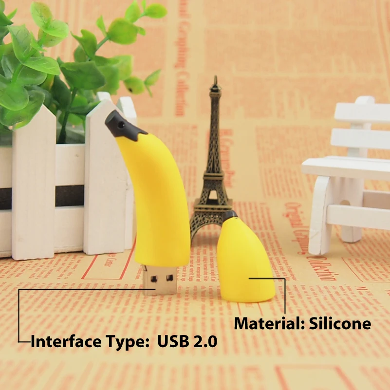 Usb Flash Drive Cartoon Banana Flash Memory Card Pen Drive 32GB Usb Stick 64G Pendrive 128GB 16G 8G Flash Drive Creative Gift