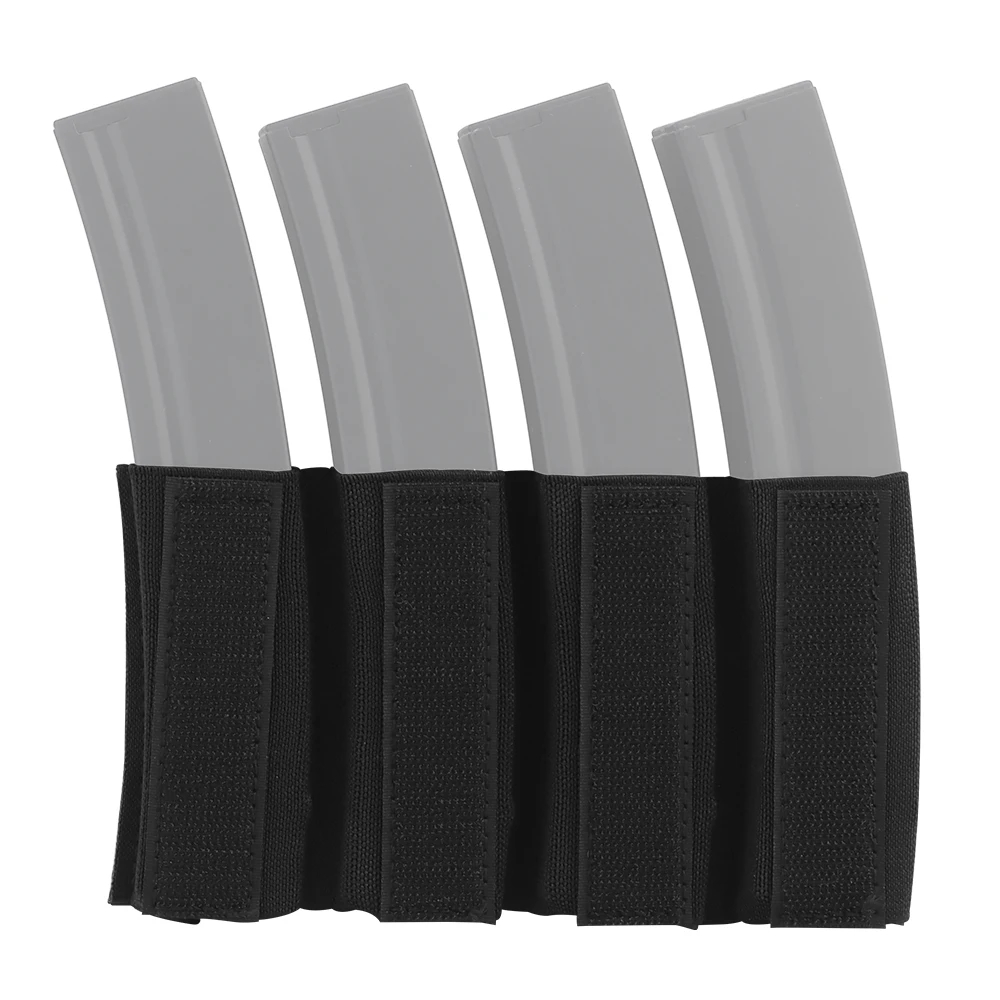 Quad MP5 MP7 Magazine Pouches Elastic Molle Mag Insert for MK4 Chest Rig,Open Top Magazine Holder with Hook Fasteners