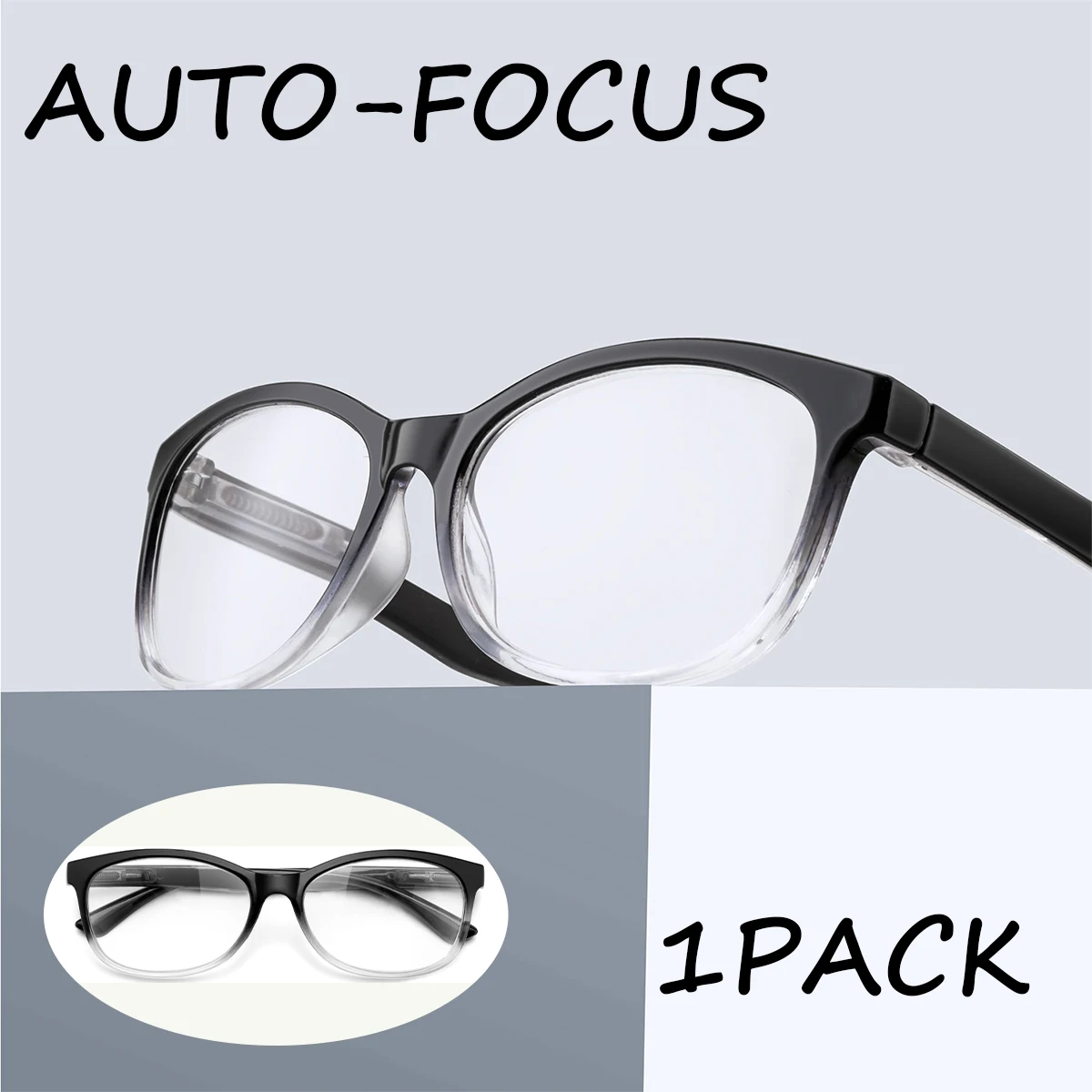 1 Packung Autofokus-Lesebrille, leichter PC-Rahmen, Unisex-Design, ideal für den Computergebrauch und perfekte Geschenkauswahl