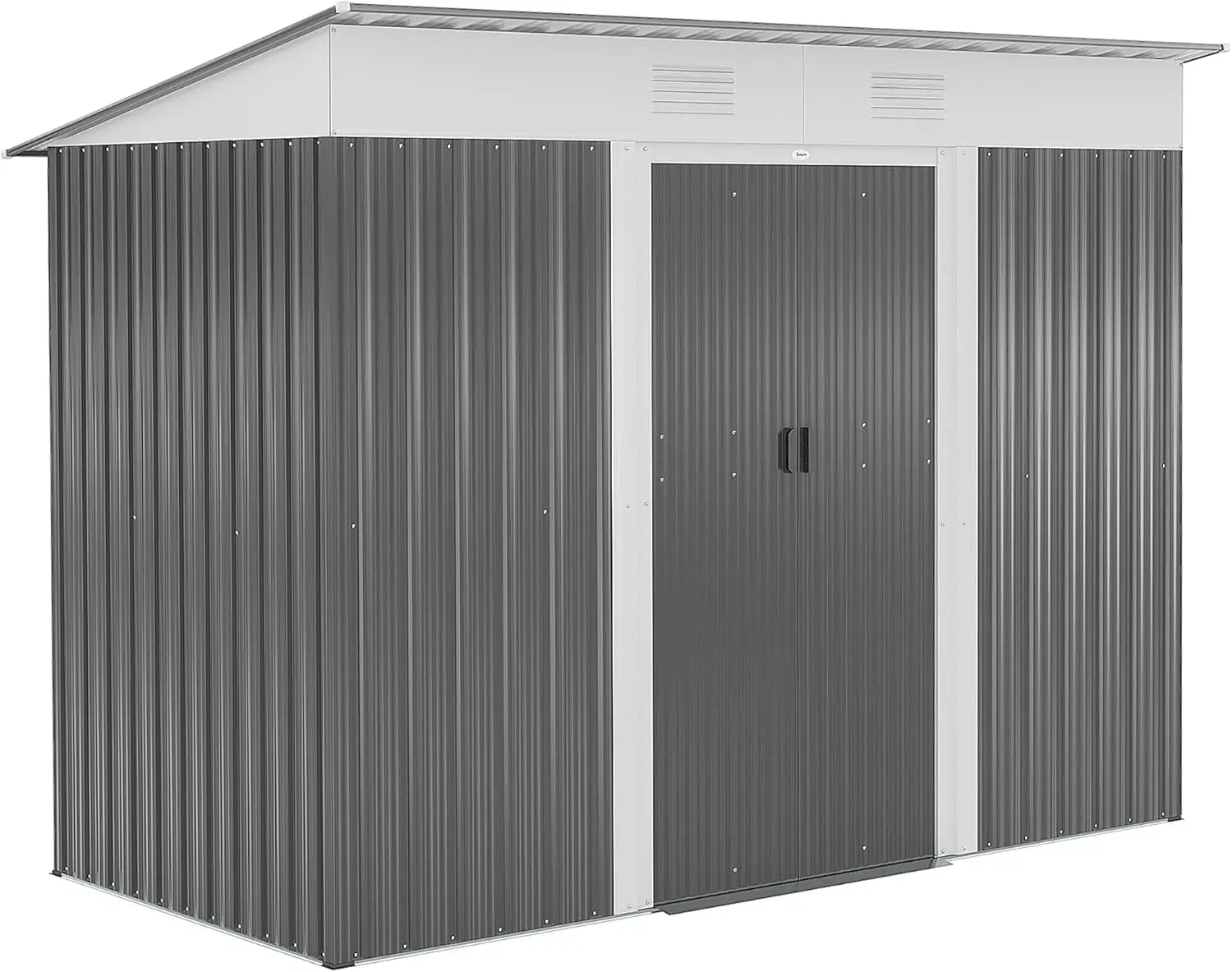 

Outsunny 8' x 4' Metal Lean to Garden Shed, Outdoor Storage Shed, Garden Tool House with Double Sliding Doors, 2 Air Vents for B