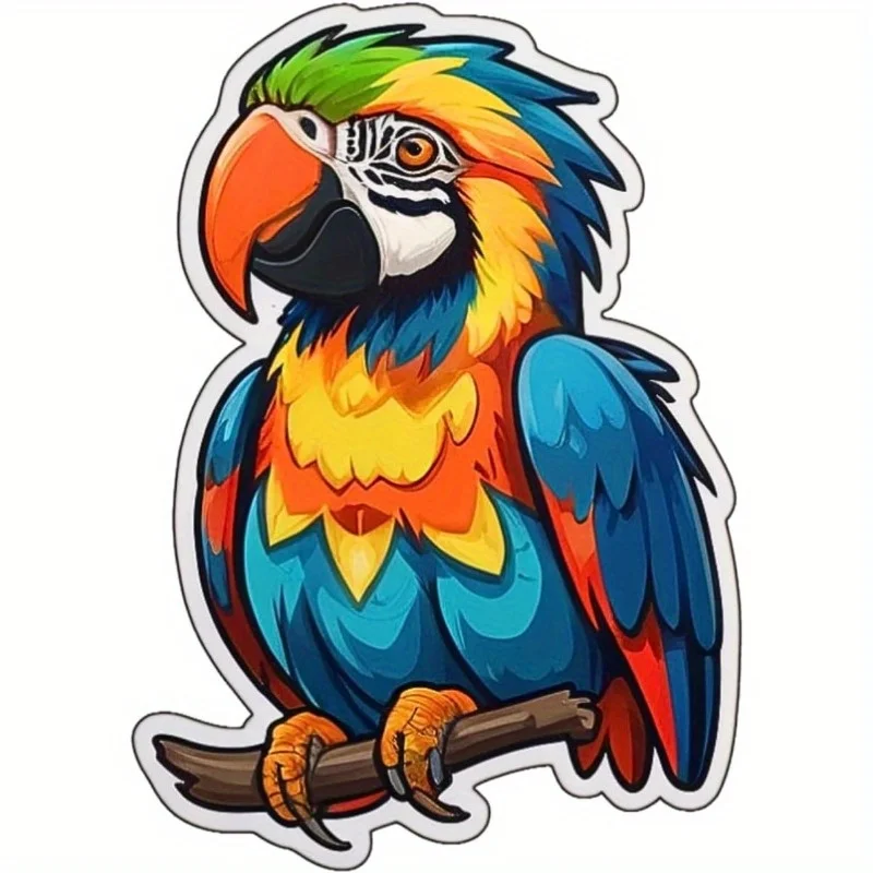 

4 шт./компл. яркая наклейка с попугаем, водонепроницаемая, для ноутбуков, бутылок с водой, ноутбуков, скейтбордов, чехлов для телефонов