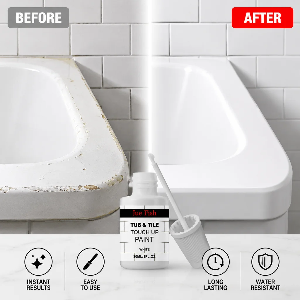 Multifunct Bathtub Tile Touch Up Paint Gentle White Porcelain Repair Kit Waterproof Tile Touch Up Paint Tub Repair Paint 30ml