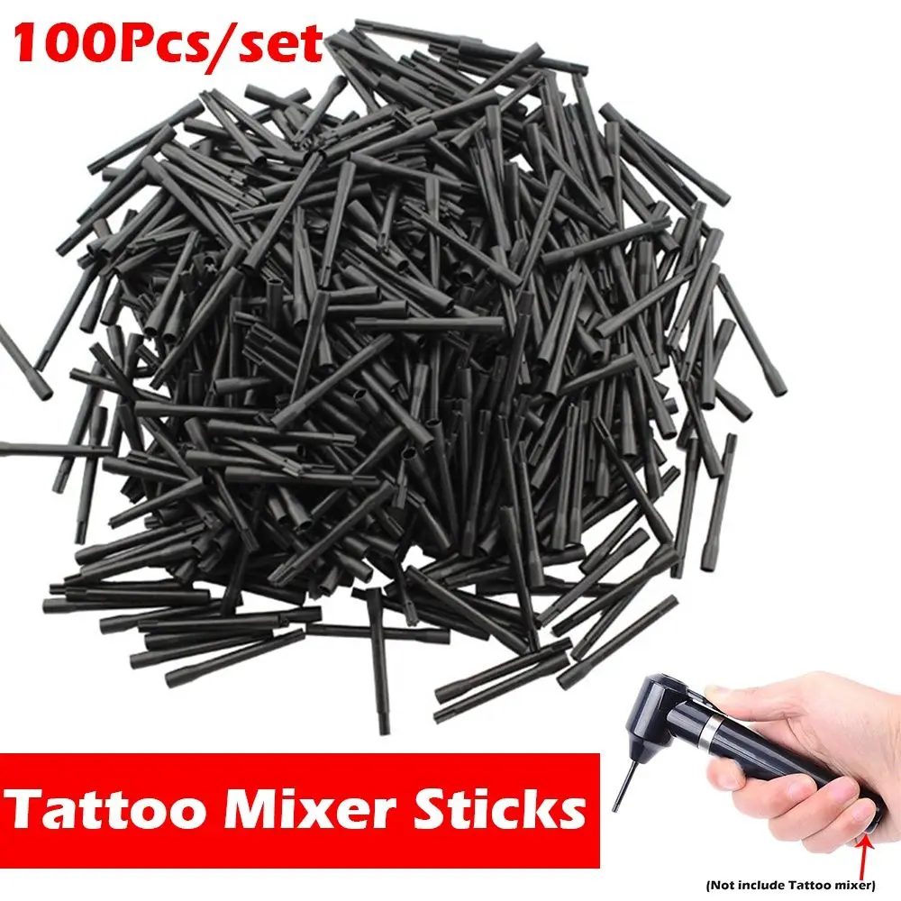 Microb lading Kunststoff Einweg Pigment Sticks Body Art Tattoo Rührer Tinten mischer Rührer Tattoo Mixer Sticks Misch stäbchen