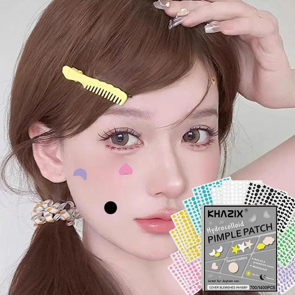 700/1400 Pcs Star Moon Acne Patch Mild Non-irritating Lightens Acne Hydrocolloid Acne Sticker For Blackheads Closed Comedon G8T2
