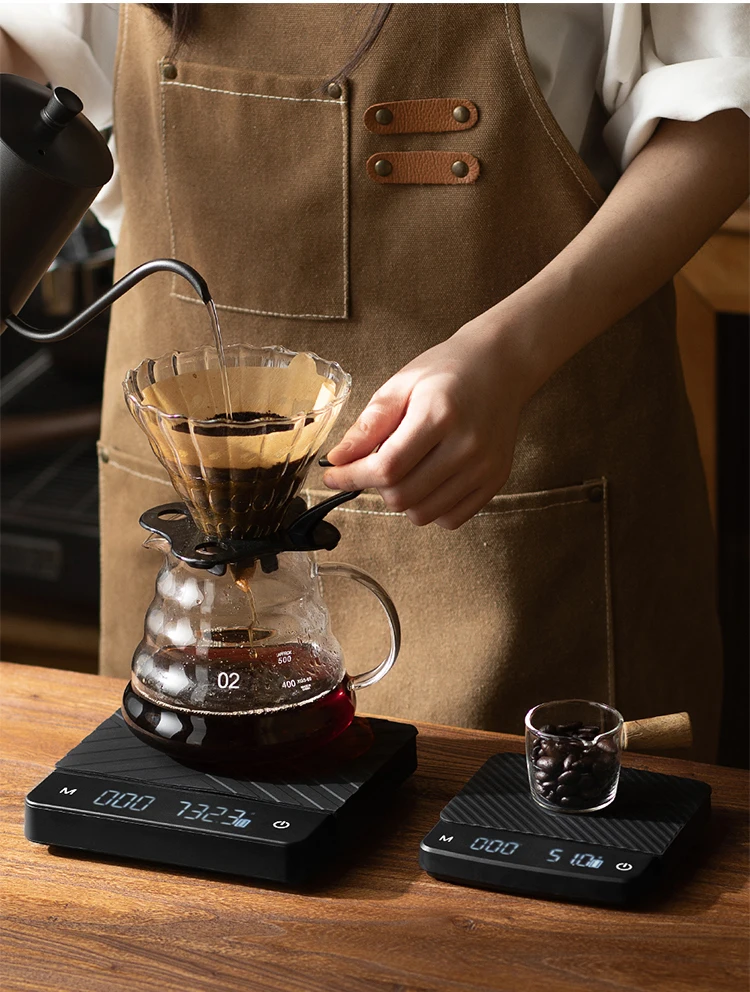 5kg/0.1g Hand Brew Coffee Scale with Timer Smart Function Kitchen Baking Timing Filter Coffee Scale LED display