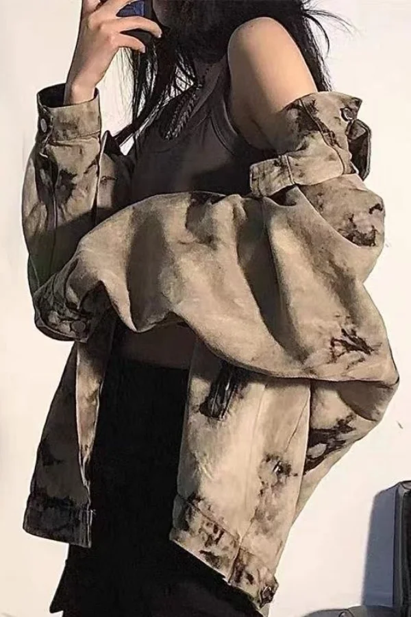 

Woman Denim Jackets Autumn New Women'S Coat French European Style High-End Button Front Pocket Ladies Pure Simple Basic Fashion