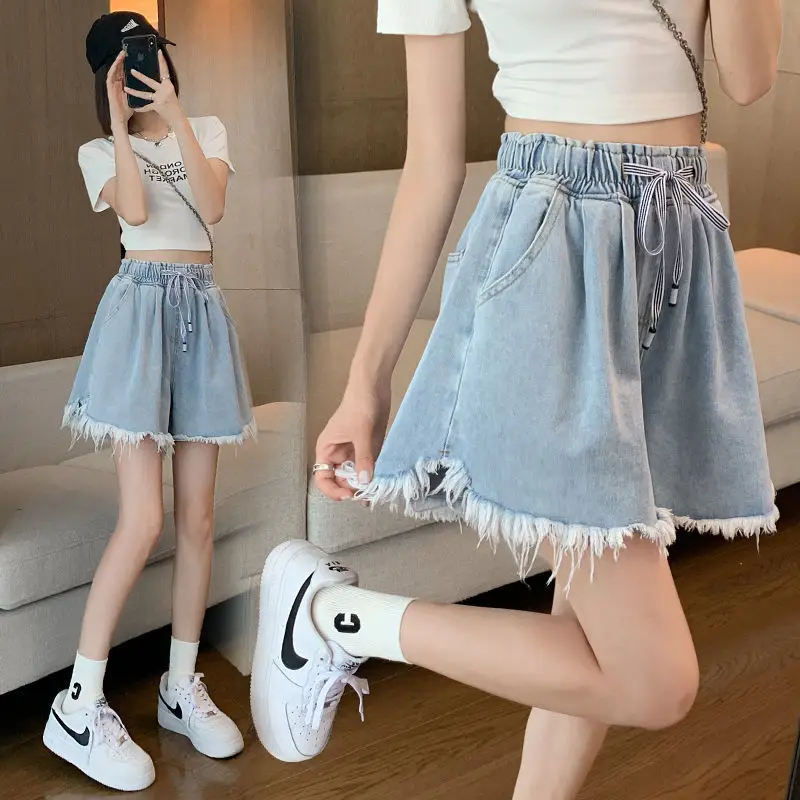 

Шорты женские корейские джинсовые с низкой талией эластичные облегающие женские шорты темно-синие с запахом бедер летняя уличная одежда модный шик