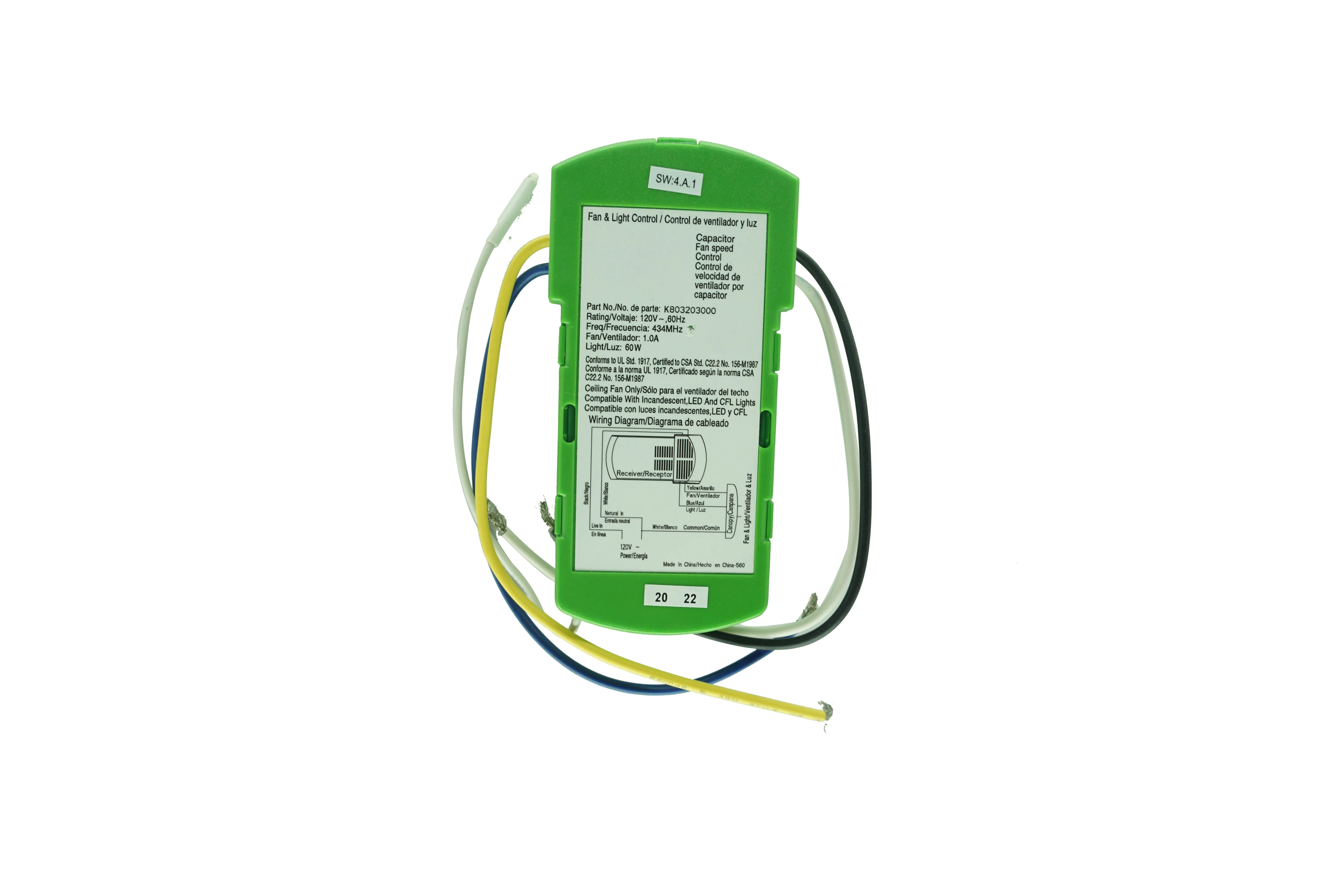 Remote Control Receiver Assembly K803206000 Compatible For Hunter Ceiling Fan 59156 50388 59437
