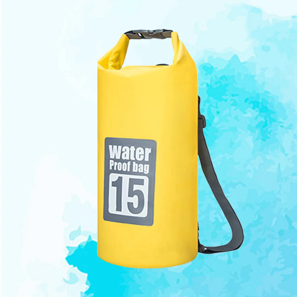حقيبة جافة مقاومة للماء PVC لفة 15L كيس ضغط عالي القوة خفيف الوزن حقيبة ظهر جافة لقوارب الكاياك والقوارب والمشي لمسافات طويلة والتخييم #3