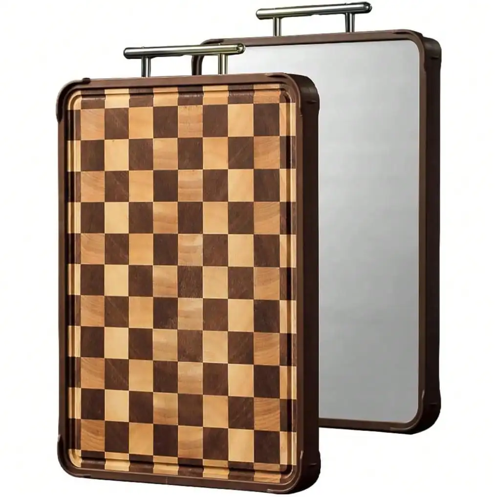 Wooden Checkerboard Cutting Board, Multifunctional Kitchen Chopping Board For Meat Cheese Bread Fruit, Home Dorm Kitchen Gadget, Christmas Winter Gift