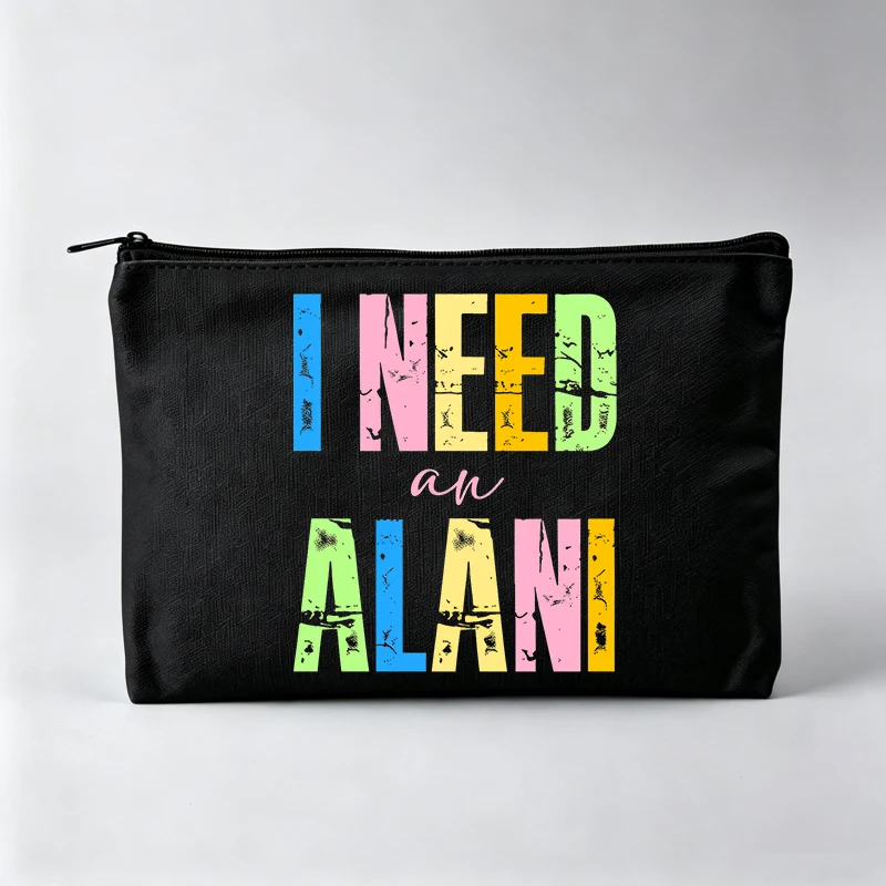 Letter Print Makeup Bag with Typography Design, Casual Cosmetic Pouch for Daily Use