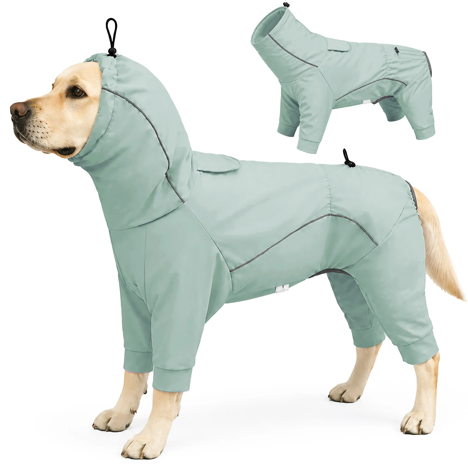 

Dog Tick & Foxtail Protection Suit, Full Body Four-Leg Coverall, Breathable Quick Dry Stretch Fabric, Water Resistant
