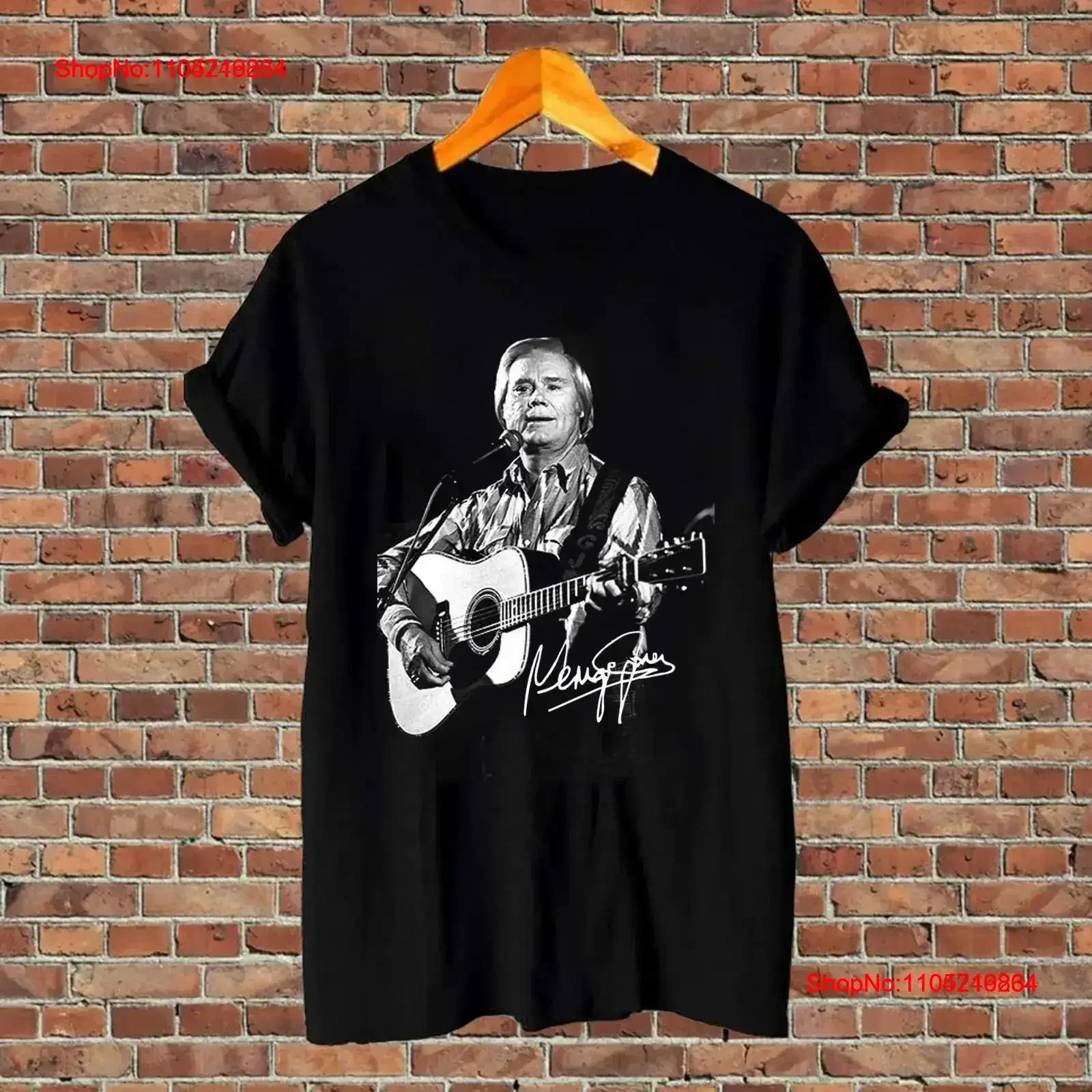 New George Jones On Stage Signature Black Men T Shirt Xmas S to 5XL vintage Washed Breathable Stretched Comfortable Versatile