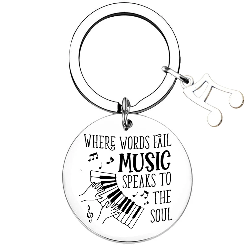 Fashion Music Instructor Keychain Thanksgiving Gifts Music Lover Gifts Key Rings Music teacher gifts