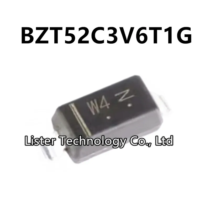 50~500pcs/lot New BZT52C3V6T1G SOD-123 Marking:W4 LBZT52C3V6T1G 52C3V6 BZT52C3V6 BZT52-C3V6 Zener diode 1206 3.6V SOD123