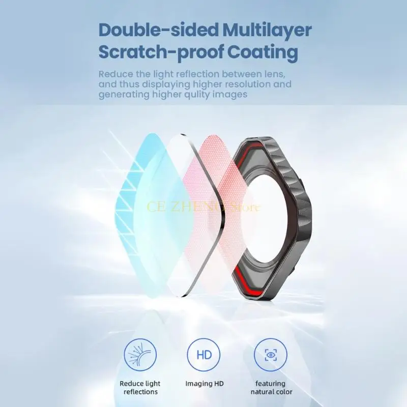 e56b 광학 유리 CPL 렌즈 반사체 코팅이있는 비 및 방진에 대한 저항성이있는 유리 CPL 렌즈 여과