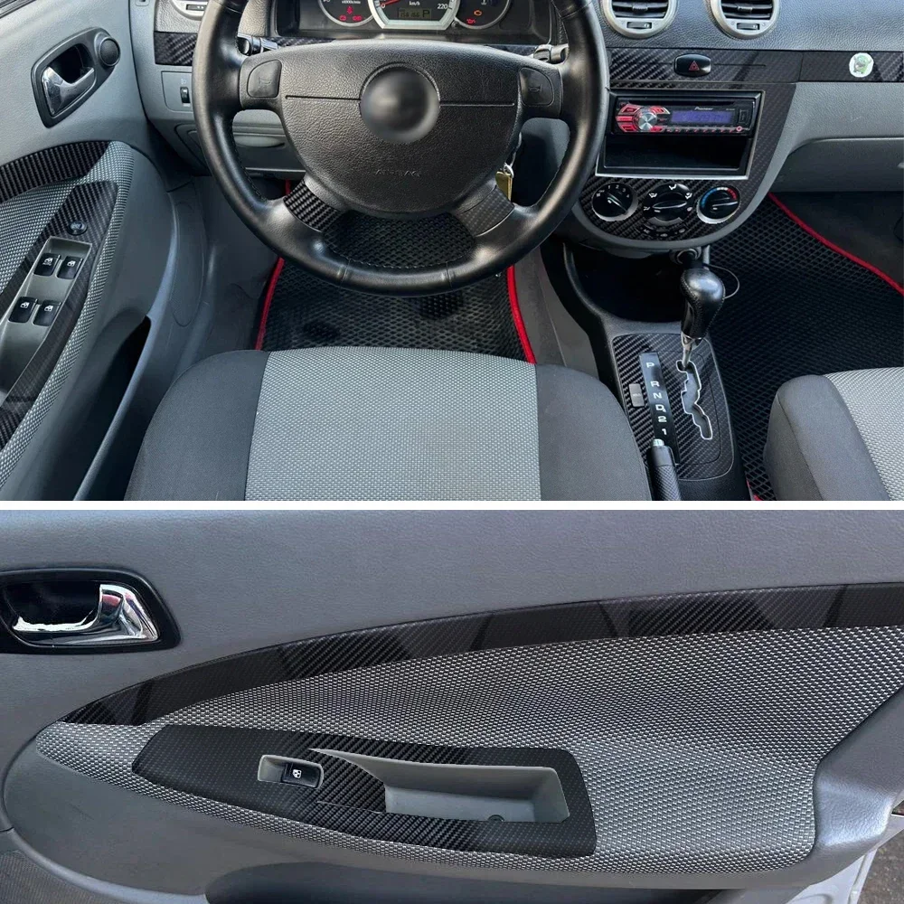 

For Chevrolet Lacetti 2004-2012 Interior Central Control Panel Handle Carbon Fiber Stickers Decals Car styling Accessorie