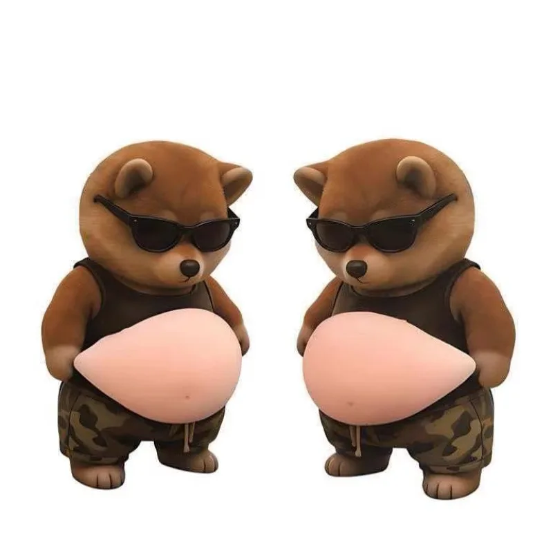 Creative big belly decompression anti-collision cat rich dog pinch big belly anti-collision sticker silicone toy wholesale