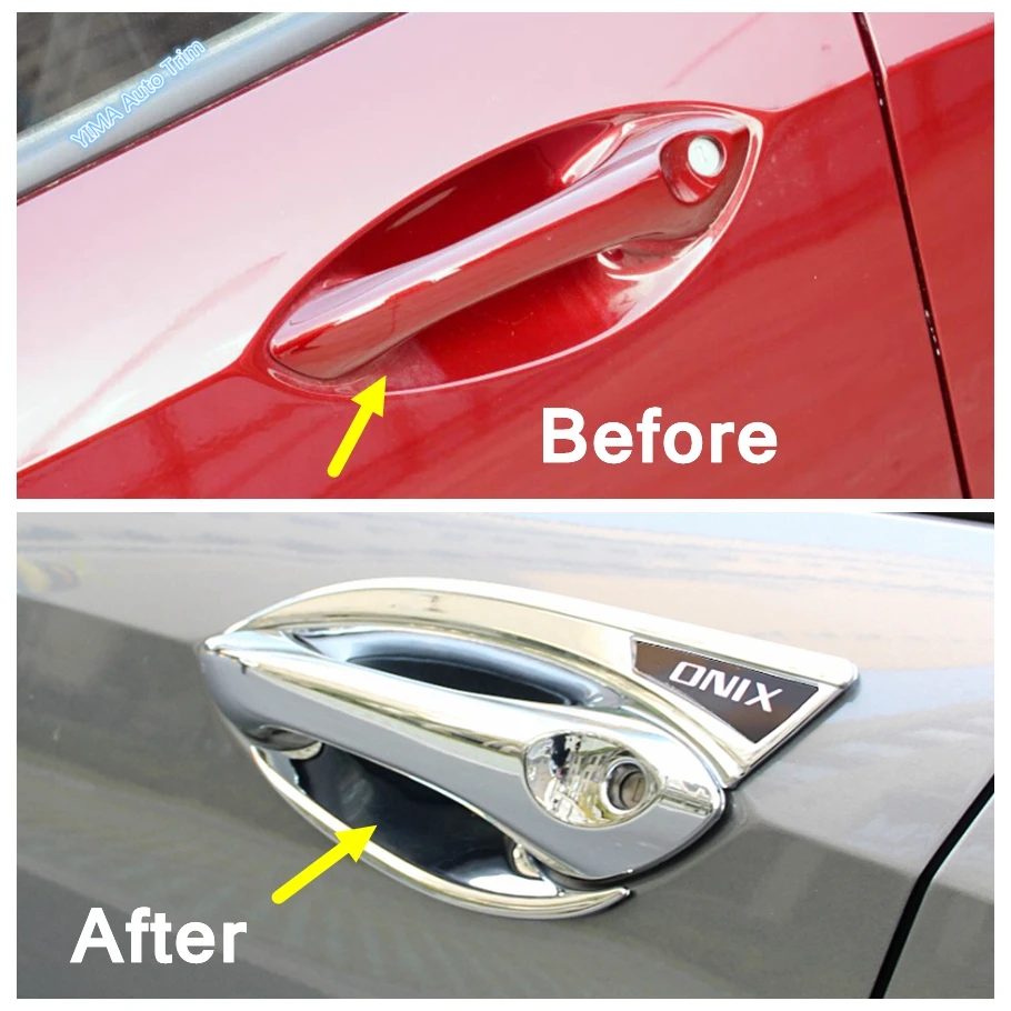 Chrome Car Exterior Door Handle Bowl / Front Fog Lights Cover Trim Accessories For Chevrolet Cavalier ONIX 2019 2020 2021 2022