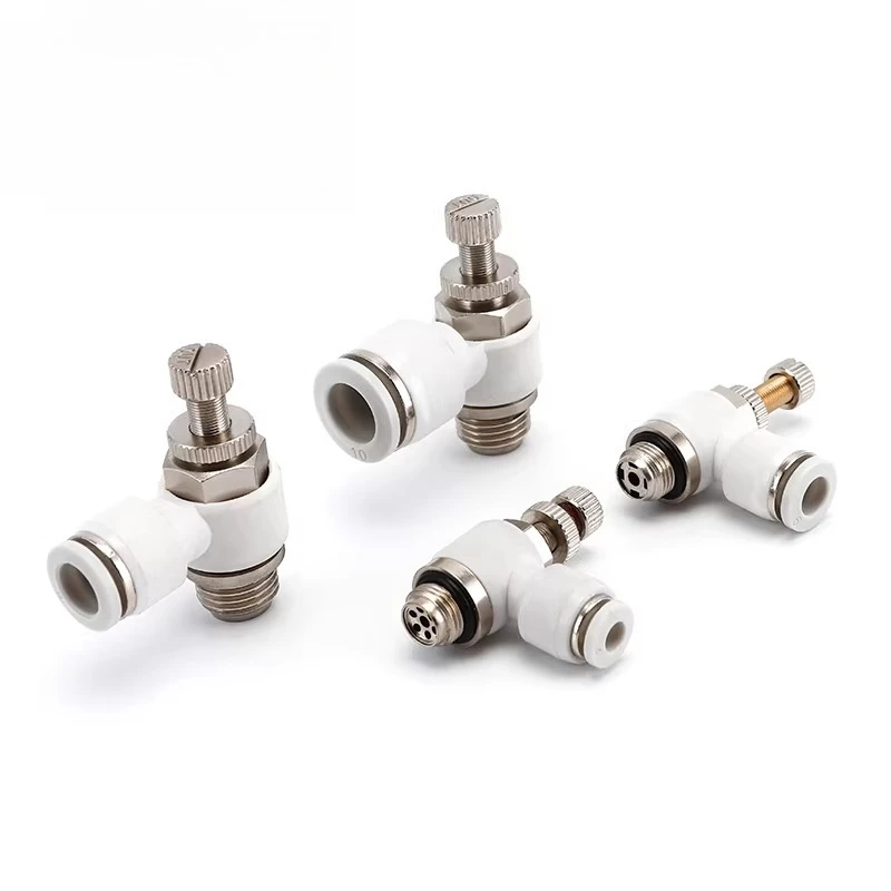 SL6/8/10-M5/01 Pneumatic Throttle Valve Speed Control Fitting for Air Cylinder Pipeline & Automation Line CNC Machine Tool