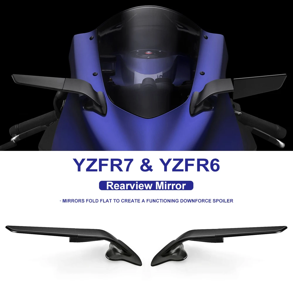 New For Yamaha YZF R7 2021 2022 2023 Motorcycle Mirror Wind Wing Adjustable Rotating Rearview Mirror  Yzf R6 2017 2018 2019 2020