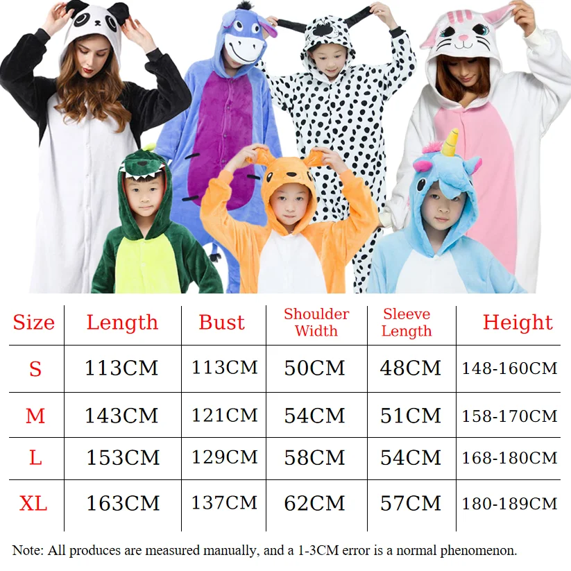 Adult Animal Onesie Kigurumi Tiger Unicorn Cat Costume Kids Winter Jumpsuit Sleepwear Women Panda Cartoon Flannel Couple Pajamas view 2