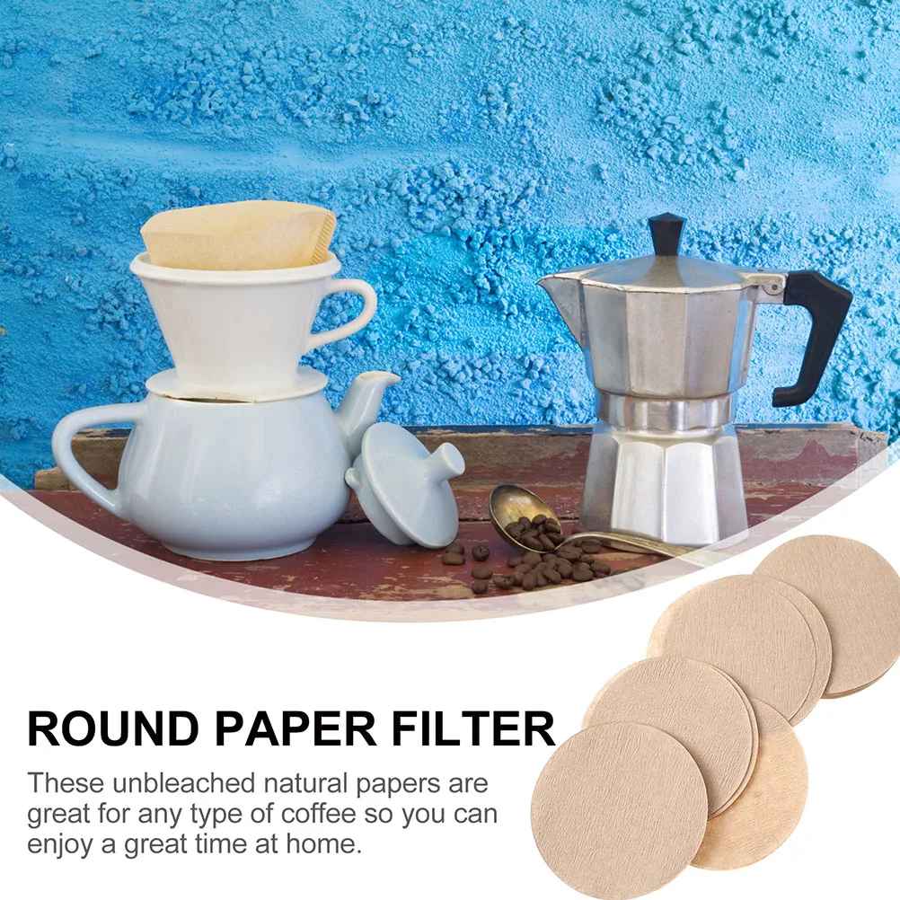 

600pcs Filter Paper Unbleached Natural Round Paper Filters For Espresso Maker Home Brewing Coffee Sediments Removal Eco Friendly
