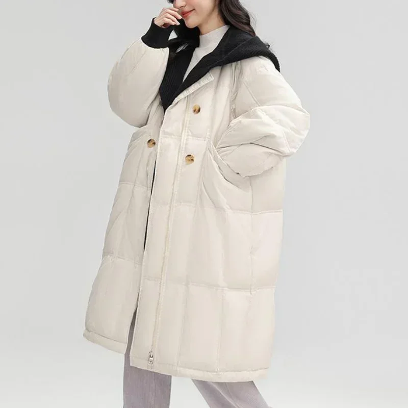 2024 New Winter Parkas Women's Mid-length Loose Thickened Design Sense Cotton-padded Jacket Elegant and Commuting Style