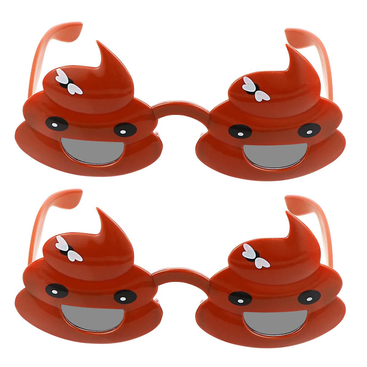 2 Pcs Glasses Poop Photo Props Personality 16X14X75CM Funny Brown Party Eyeglasses