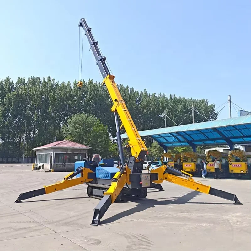 Heavy Equipment Remote Control 5 Ton Mini Crawler Crane Telescopic Boom Spider Cranes 8t 10 Ton Hydraulic Mobile