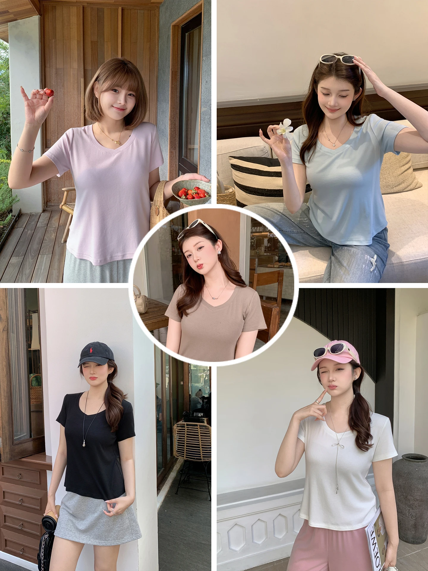 

Женская футболка Maxixe больших размеров с V-образным вырезом и коротким рукавом, универсальный повседневный топ свободного кроя, летняя модная женская одежда