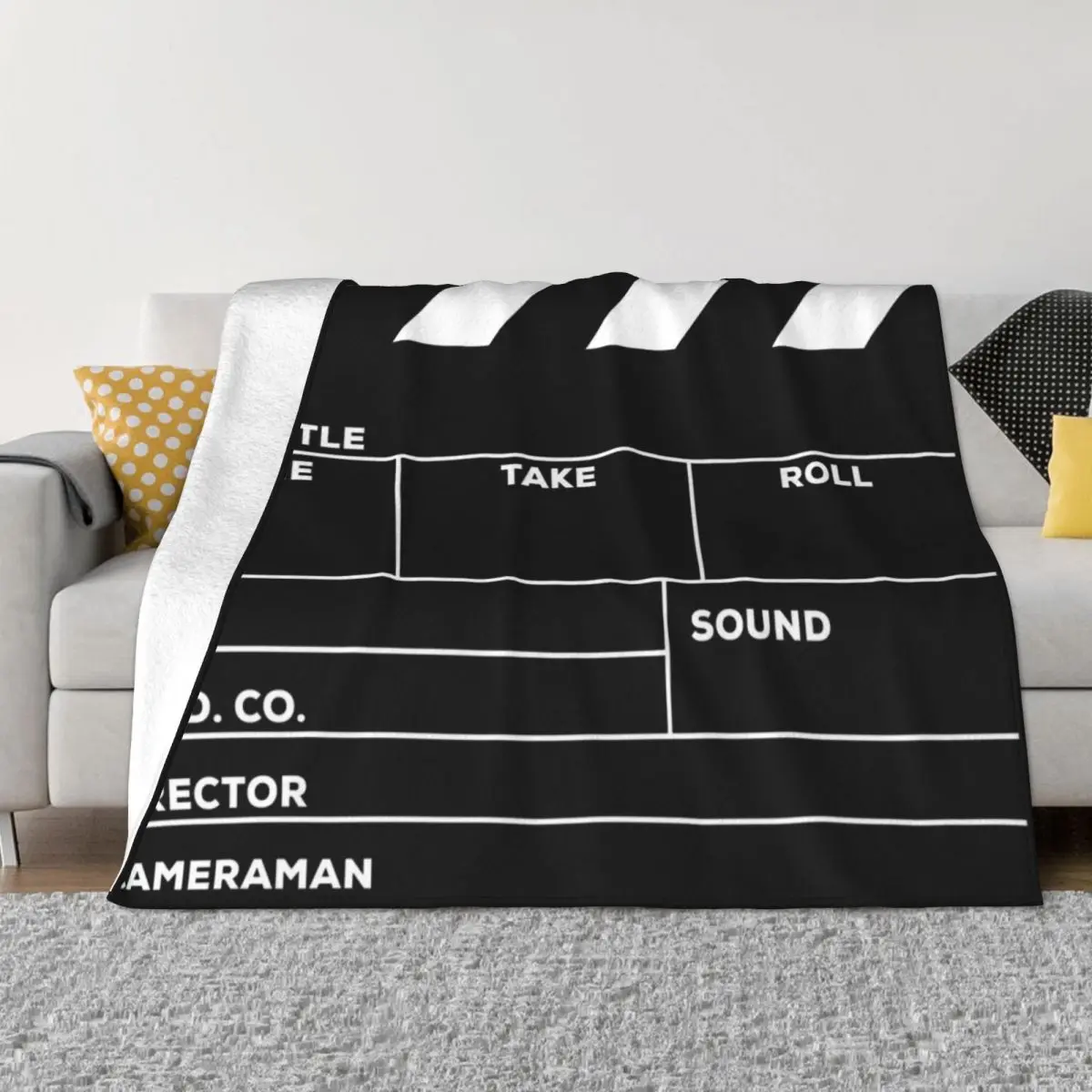 Movies Director Filmmaker Movie Slate Film Slate Clapperboard Throw Blanket Luxury Throw Picnic Blankets